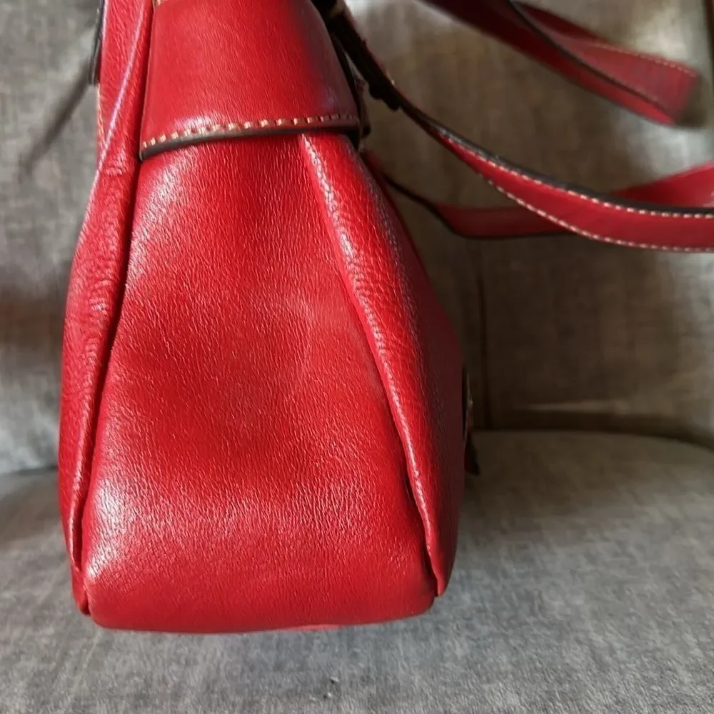 Pelle vintage red leather hobo